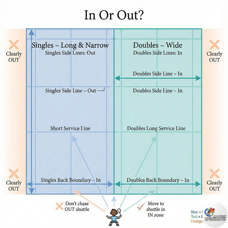 Hiểu các vạch sân cầu lông trong và ngoài cho lớp tập trẻ em gần Wangsa Maju và Selayang