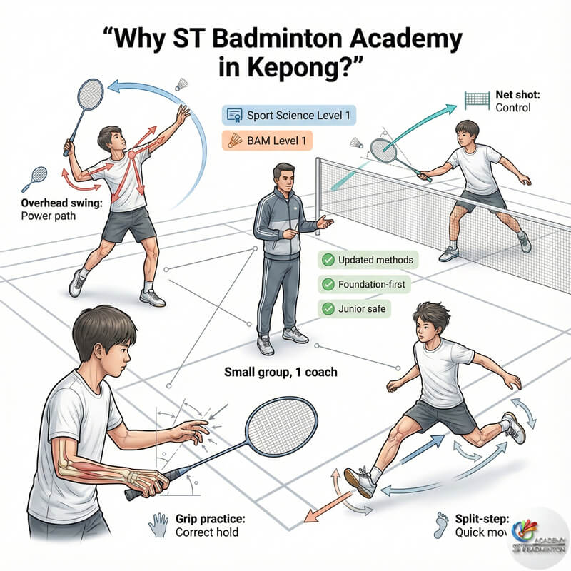 Kenapa pilih ST Badminton Academy Kepong untuk kanak-kanak - jurulatih bertauliah Malaysia