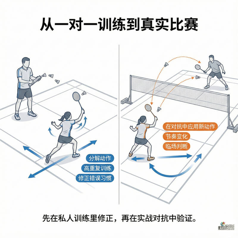 青少年在 Setapak 接受私人羽毛球教练指导准备校队选拔