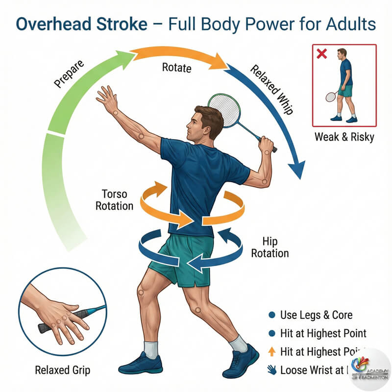 โค้ชมืออาชีพแก้ไขวงสวิงเหนือศีรษะให้นักเรียนผู้ใหญ่ใน PJ