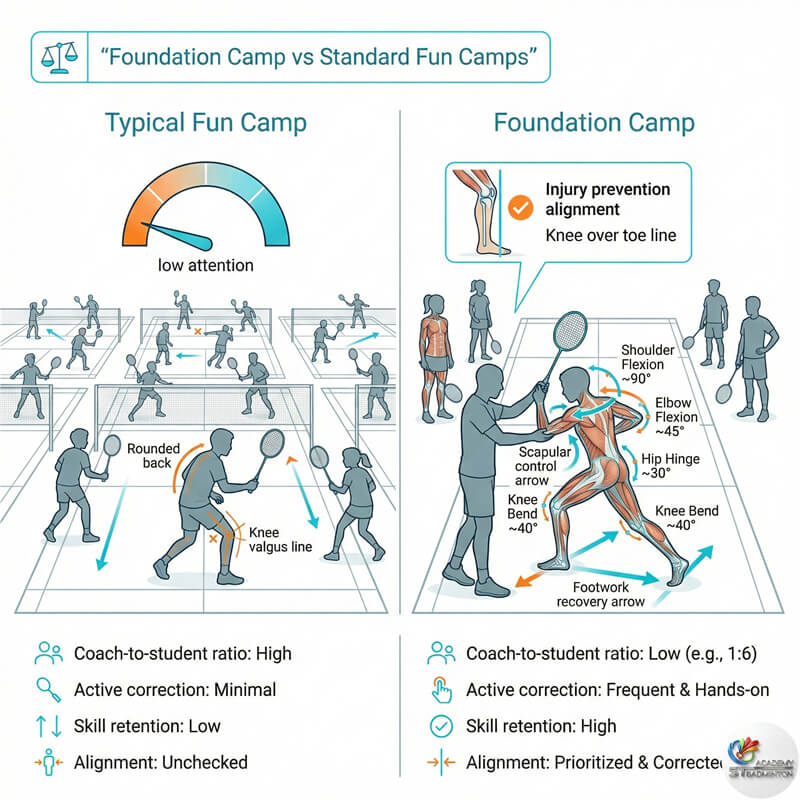 Eric Chuar 教练在马来西亚密集假期羽毛球课程中观察学员动作