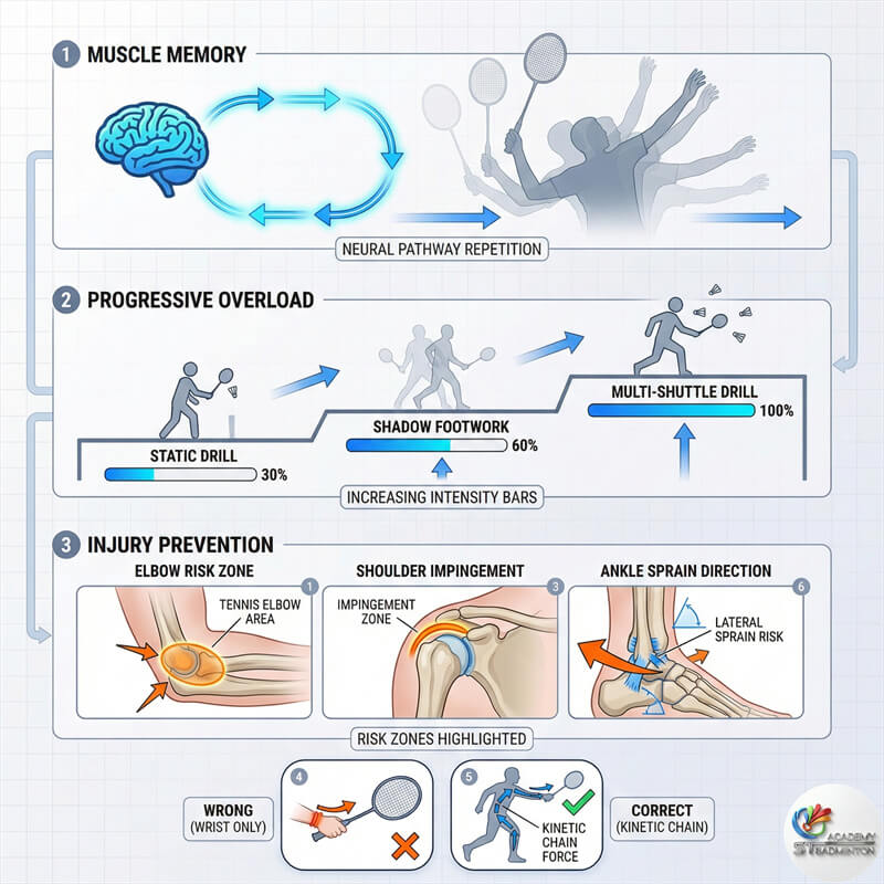 Huấn luyện viên chỉnh sửa cơ chế vung vợt cầu lông để phát triển vận động viên lâu dài tại Malaysia