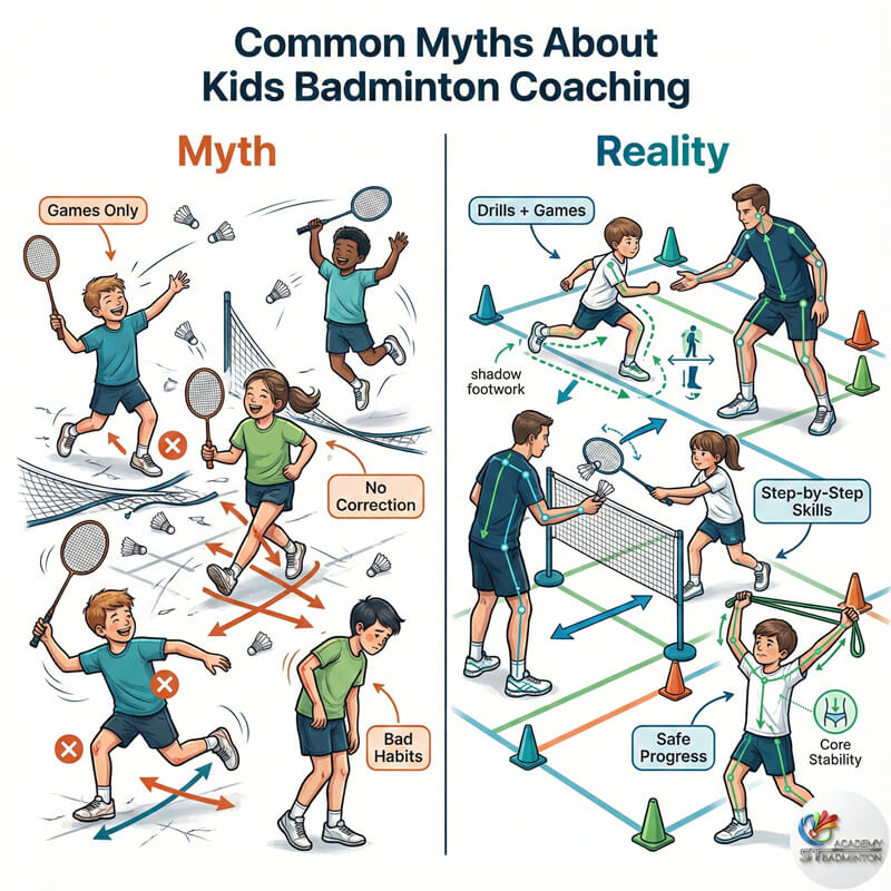 关于儿童羽毛球教学的常见误区 吉隆坡儿童在安全支持的环境下享受羽毛球课
