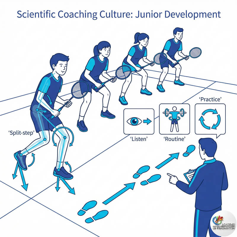 푸총 배드민턴 수업에서 책임감과 규율을 배우며 즐거워하는 유소년들