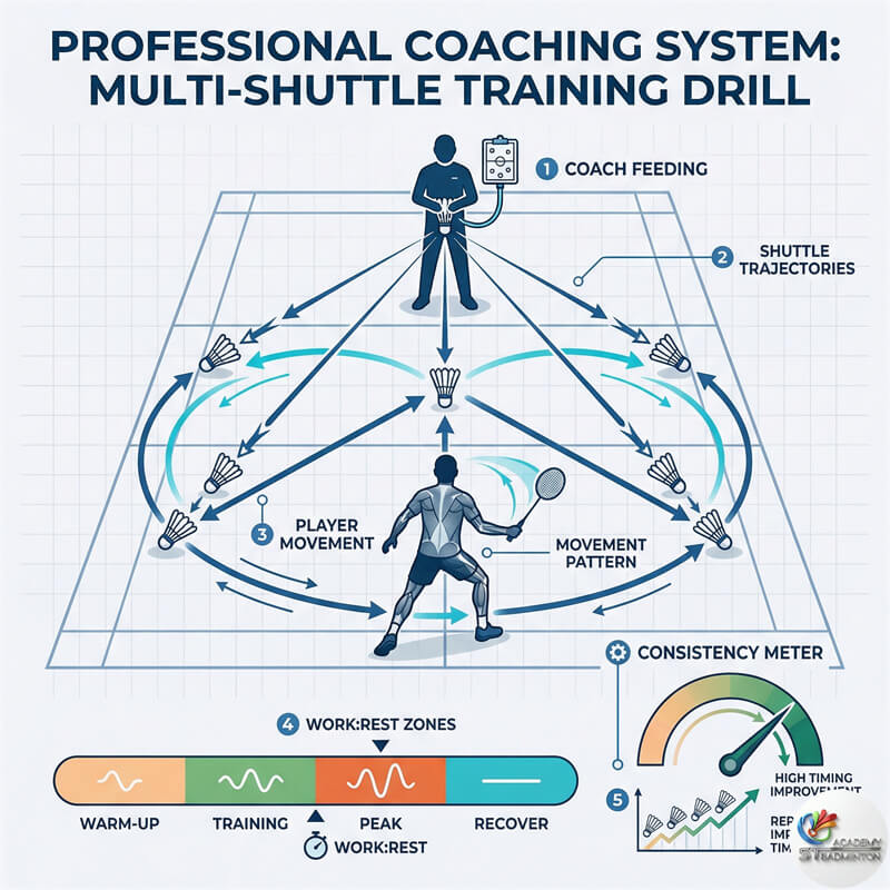 プチョンのバドミントンホールでの少人数制大人コーチングセッション