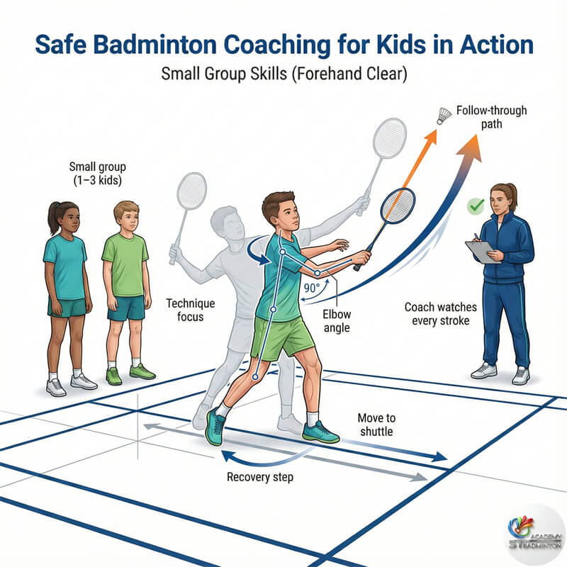 Pelatihan bulutangkis kelompok kecil Singapura - latihan terfokus