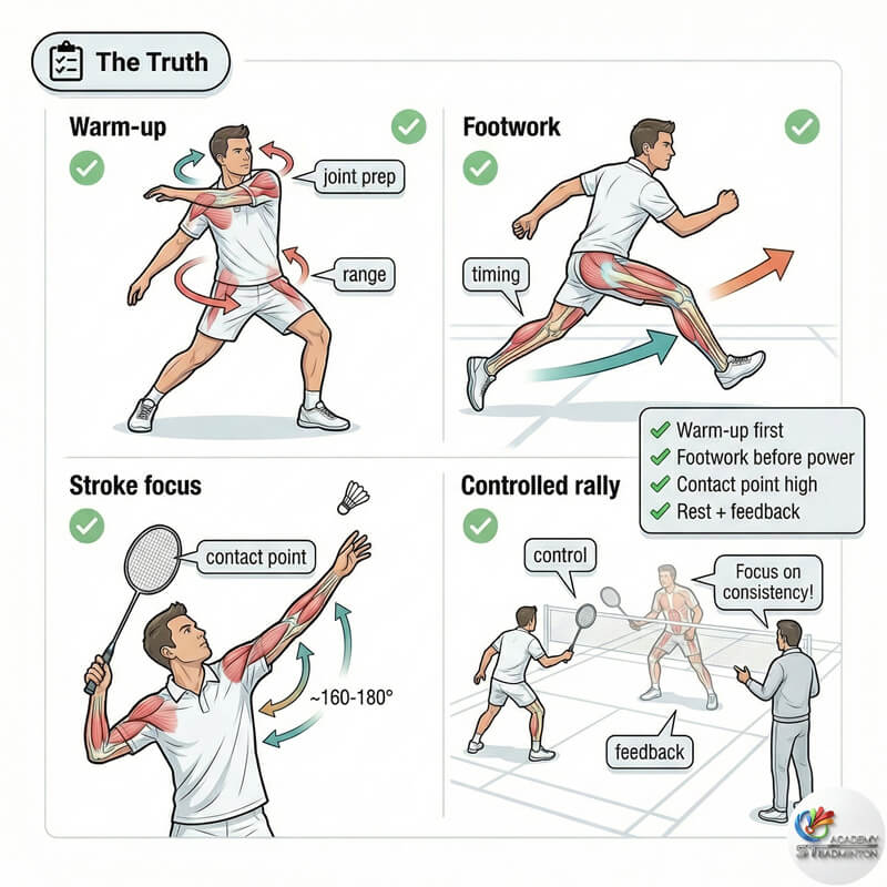 세타팍 소규모 성인 배드민턴 훈련 – 체계적인 수업 구조