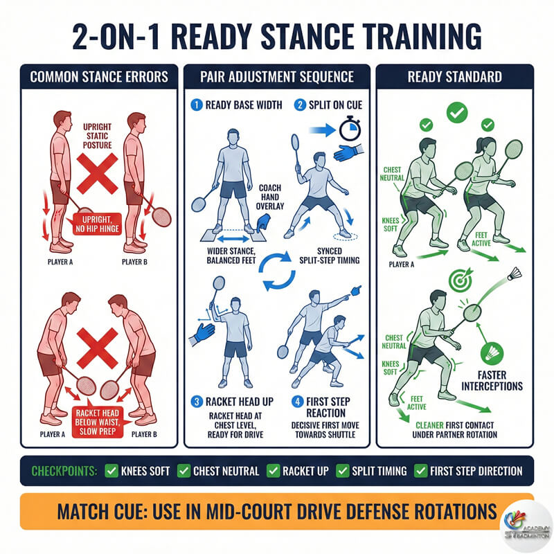 巴生二对一羽毛球课程专注于预备站位