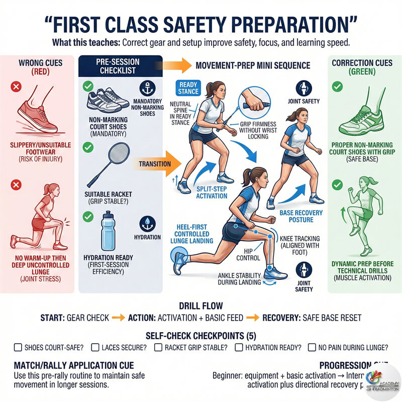 Adult footwork and recovery drills for badminton coaching in Klang