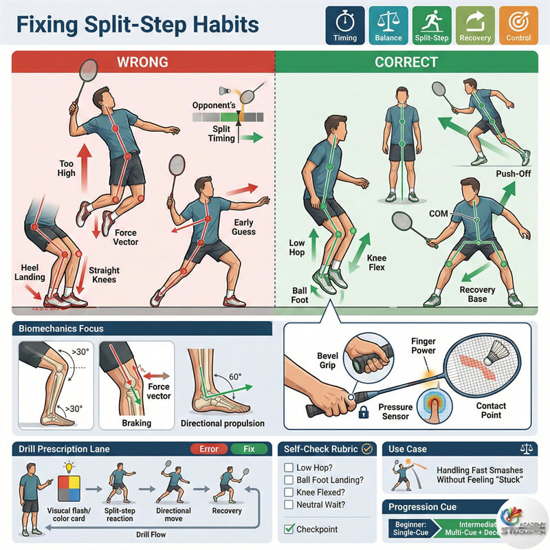 Adult player from Kepong practicing split-step timing with coach feedback