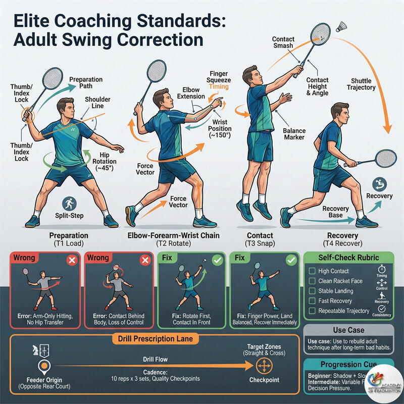 Adult player receiving specific correction in Setapak