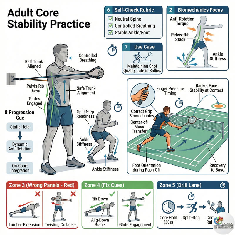 Adult practising core stability safely in Setapak gym