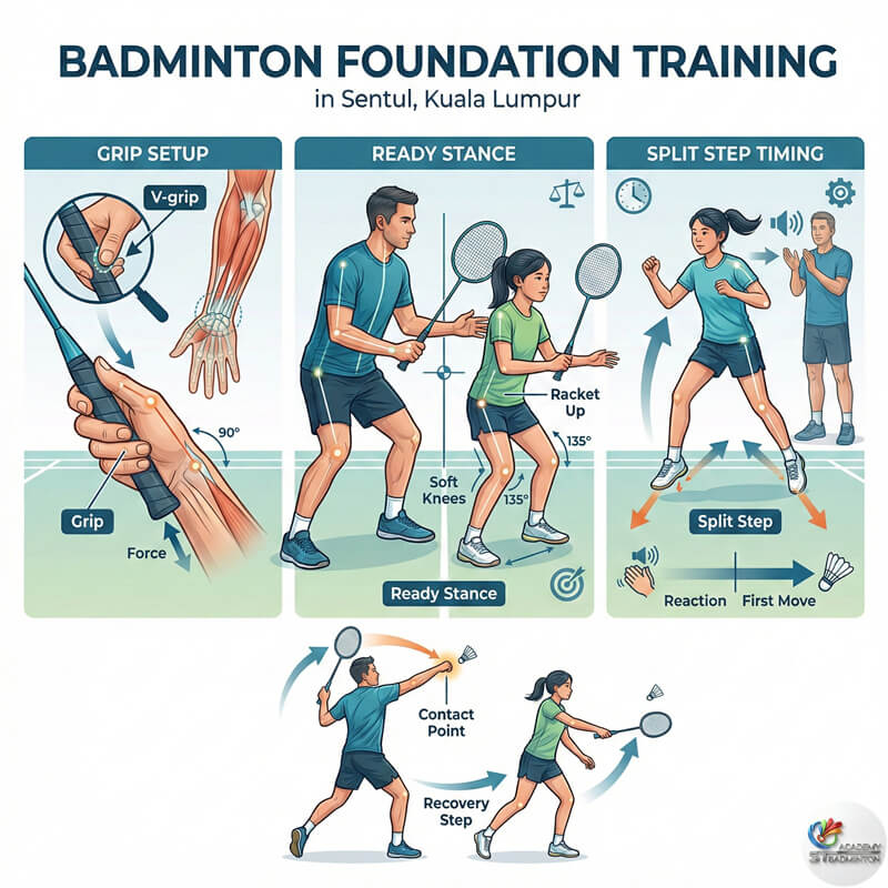 Kelas bulutangkis di W Sentul Badminton Centre oleh ST Badminton Academy