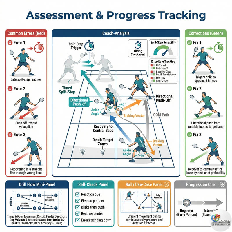羽毛球教练在甲洞校队备战期间评估学员的竞技移动质量