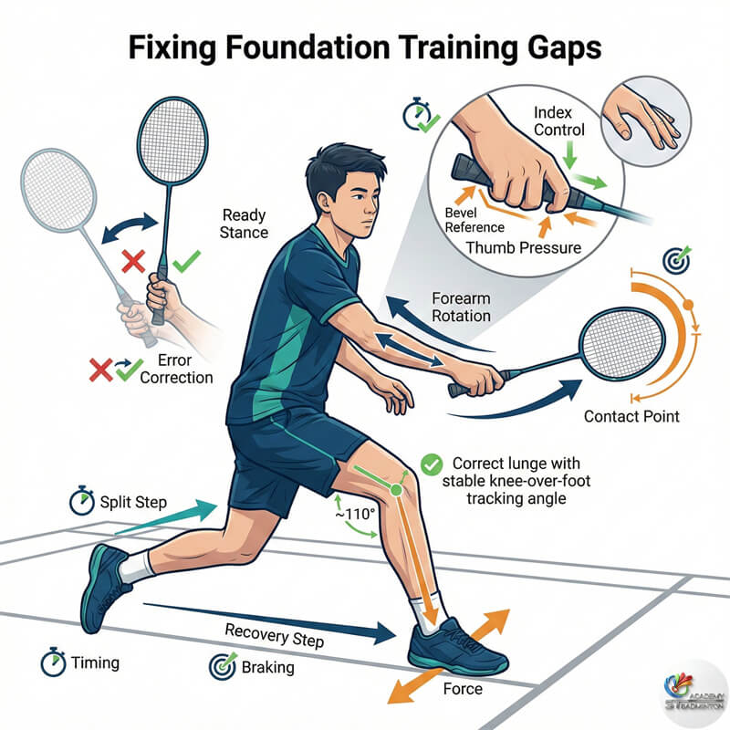 Badminton coaching for working adults and kids focusing on stroke correction