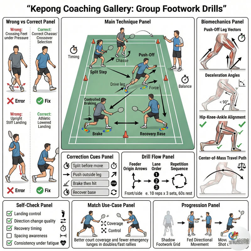 甲洞羽毛球训练专注于安全的步法练习
