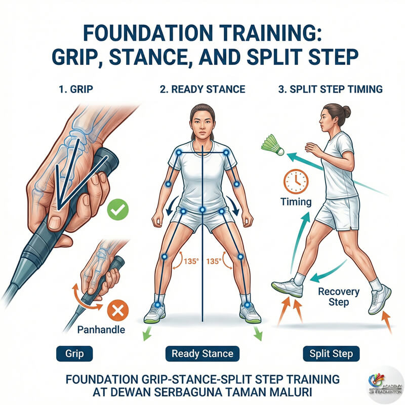Badminton training at Dewan Serbaguna Taman Maluri by ST Badminton Academy