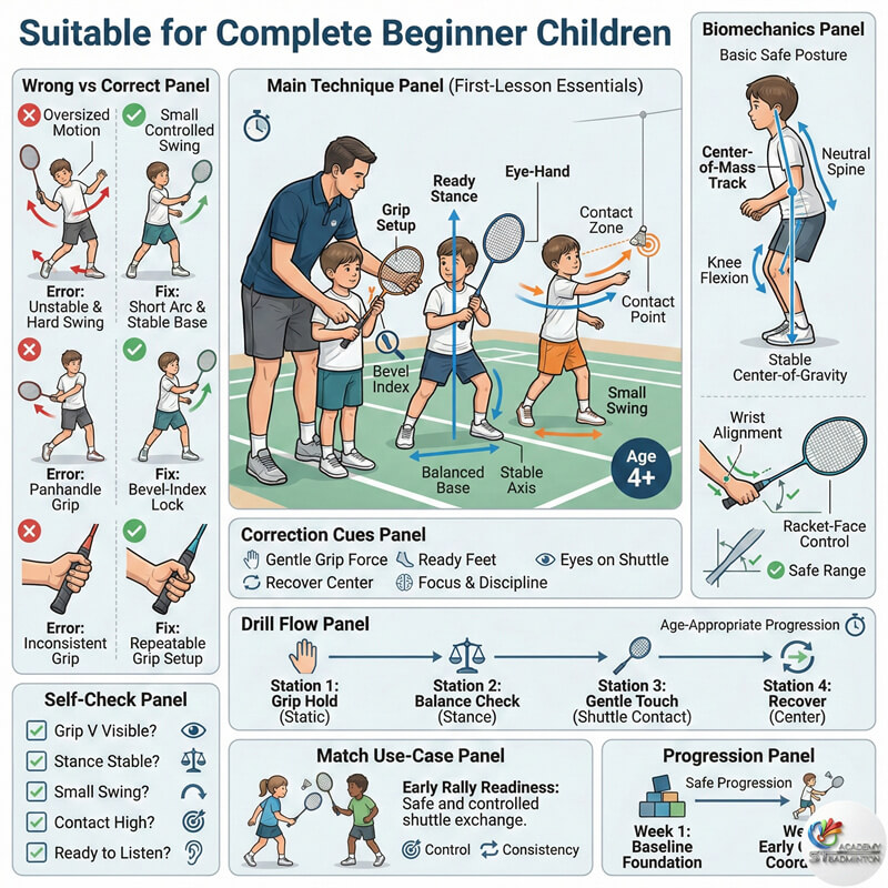 甲洞MRT Kepong Baru附近的兒童初級羽毛球班教學正確站姿