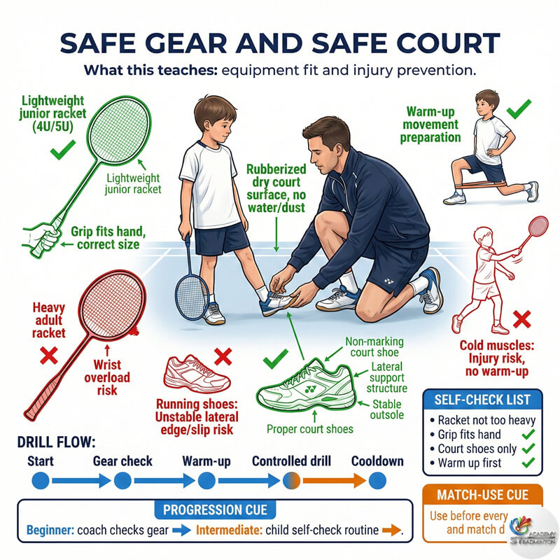 Child learning racket handling and grip basics in Wangsa Maju