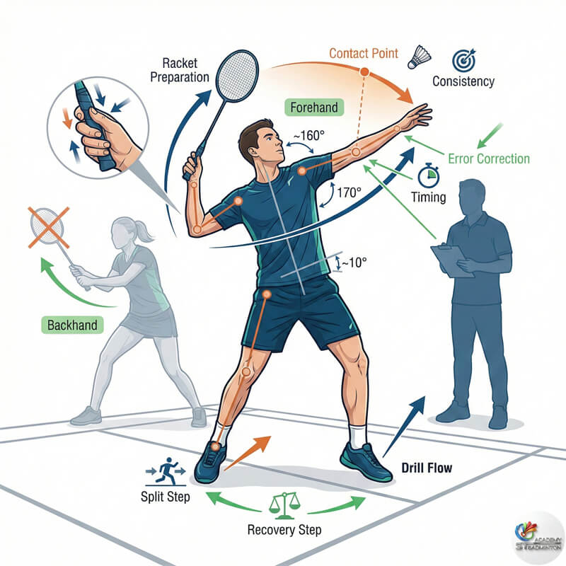 Eric Chuar教练正在教授企业羽毛球课程