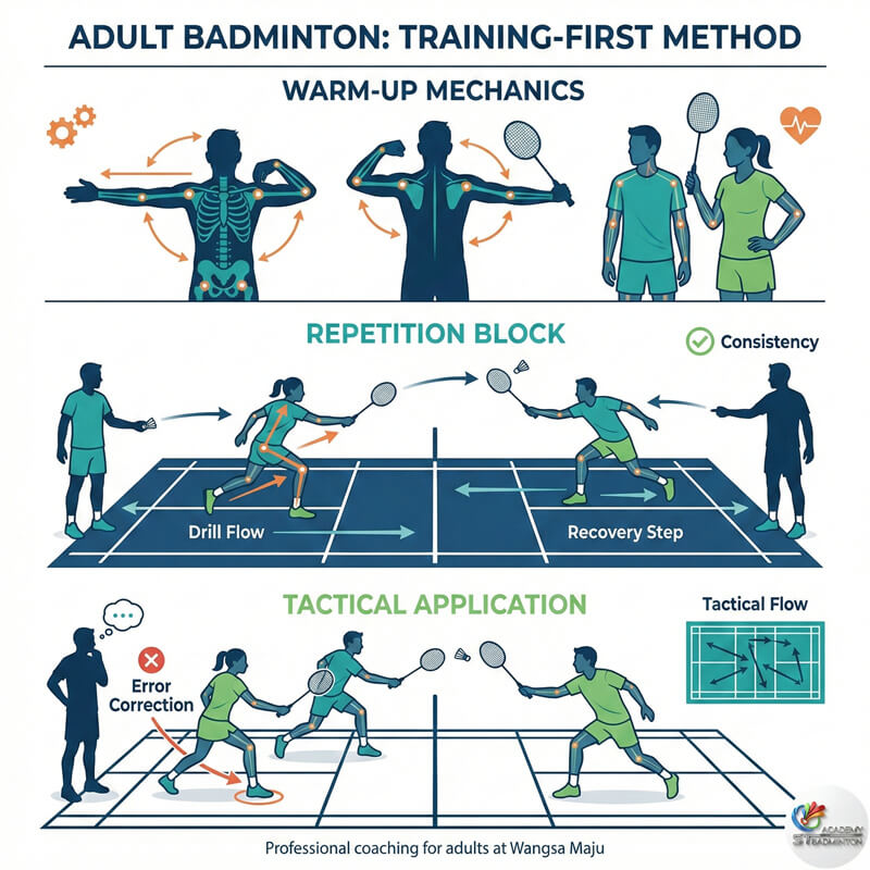 Coach Eric Chuar 在旺沙玛朱教授成人系统羽毛球课