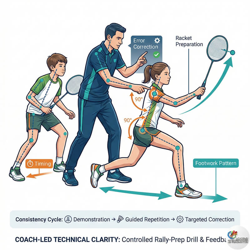 Huấn luyện viên Eric Chuar dạy kỹ thuật cầu lông tại Taman Ibu Kota