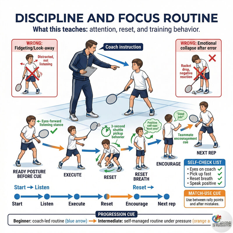 Coach Eric mentoring a young student on sportsmanship