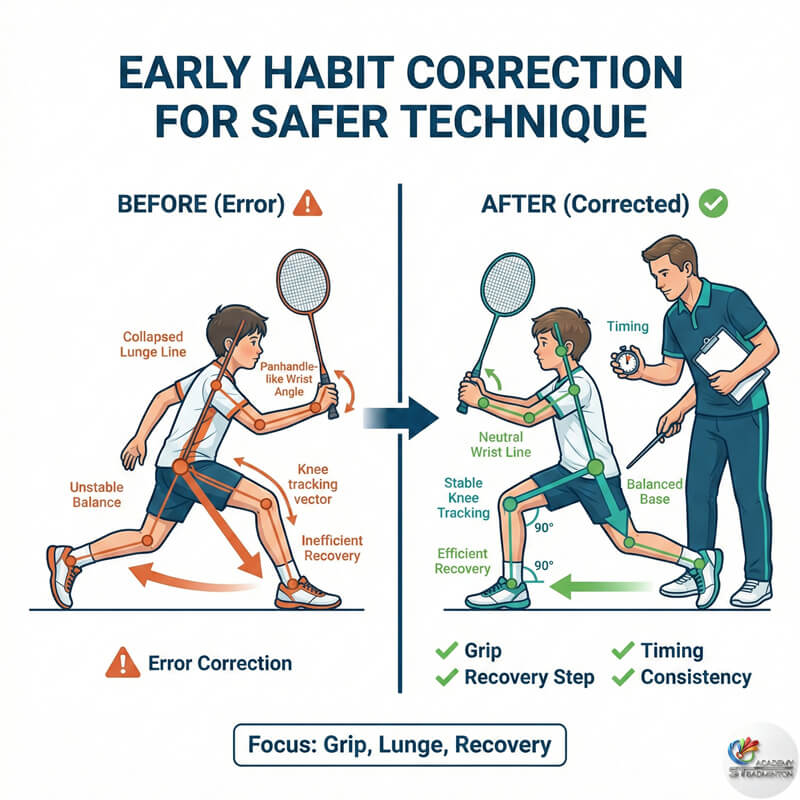 教练在 Taman Desa Bakti 纠正学生的弓步动作