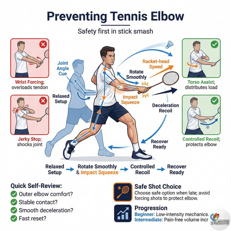 Coach correcting backhand grip thumb placement for stick smash preparation