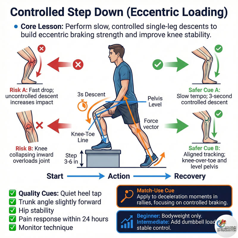 Coach correcting the split stance lunge posture to prevent knee injury