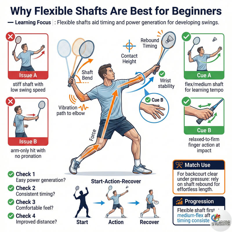 Coach demonstrating the difference between head-heavy and head-light racket balance