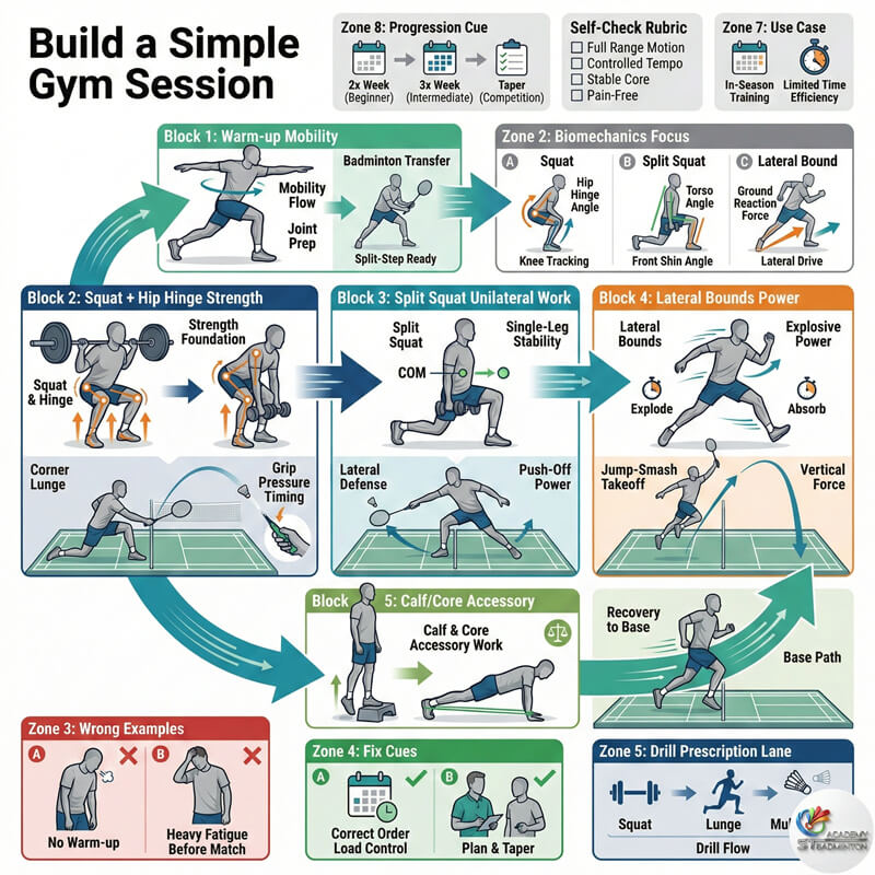Coach explaining safe gym lifting technique to junior badminton player in Setapak
