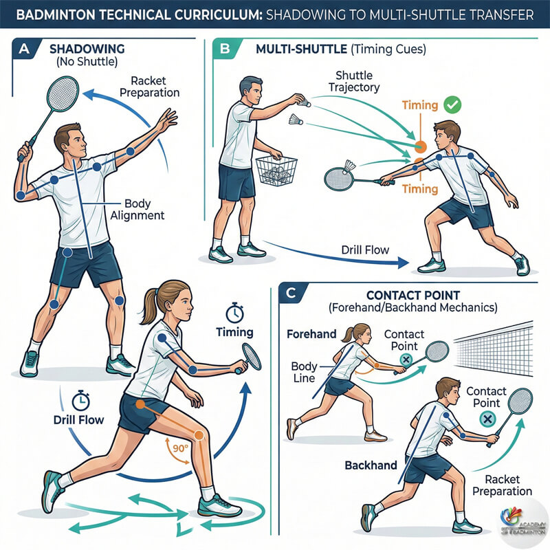 Coach teaching kids badminton class Taman Maluri at community hall