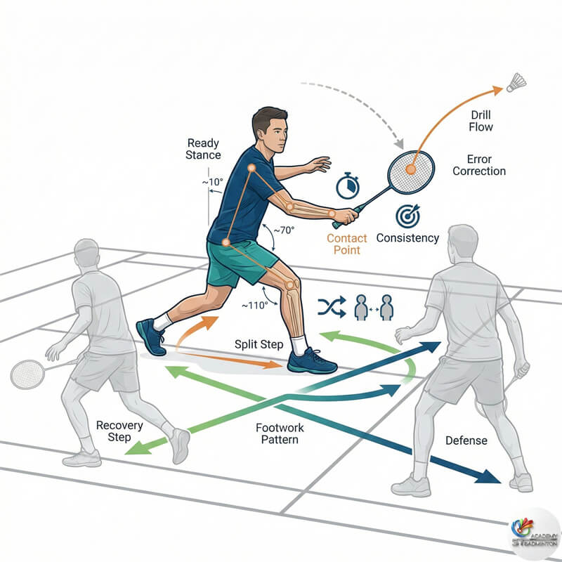 员工学习正确的羽毛球基础动作
