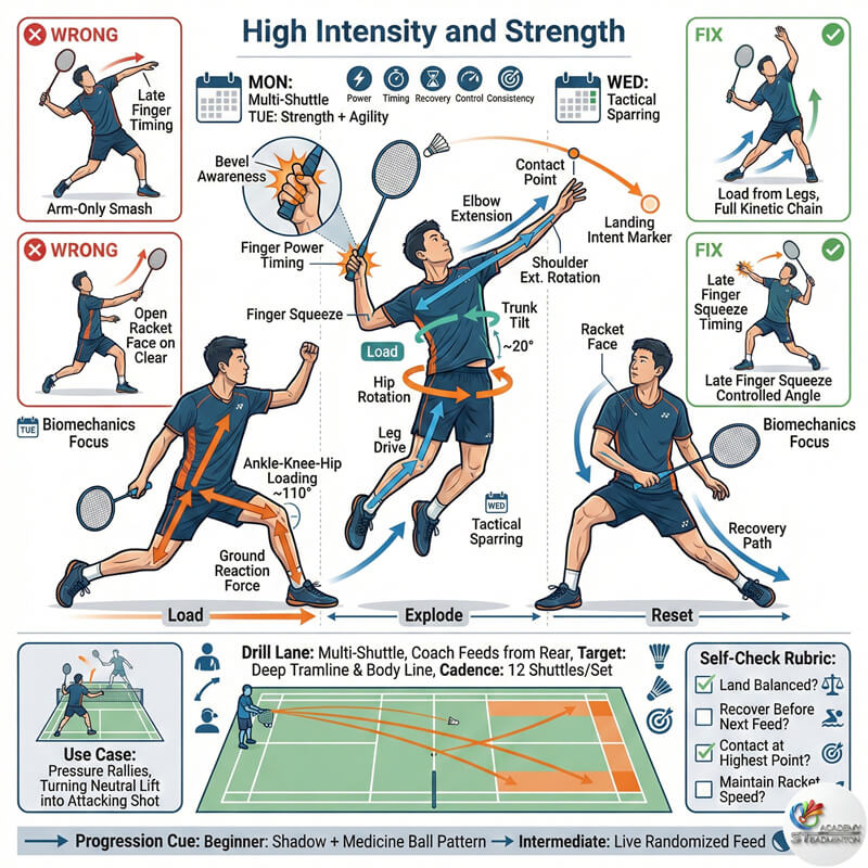 Junior player from Setapak following weekly badminton training schedule with multi-shuttle drills