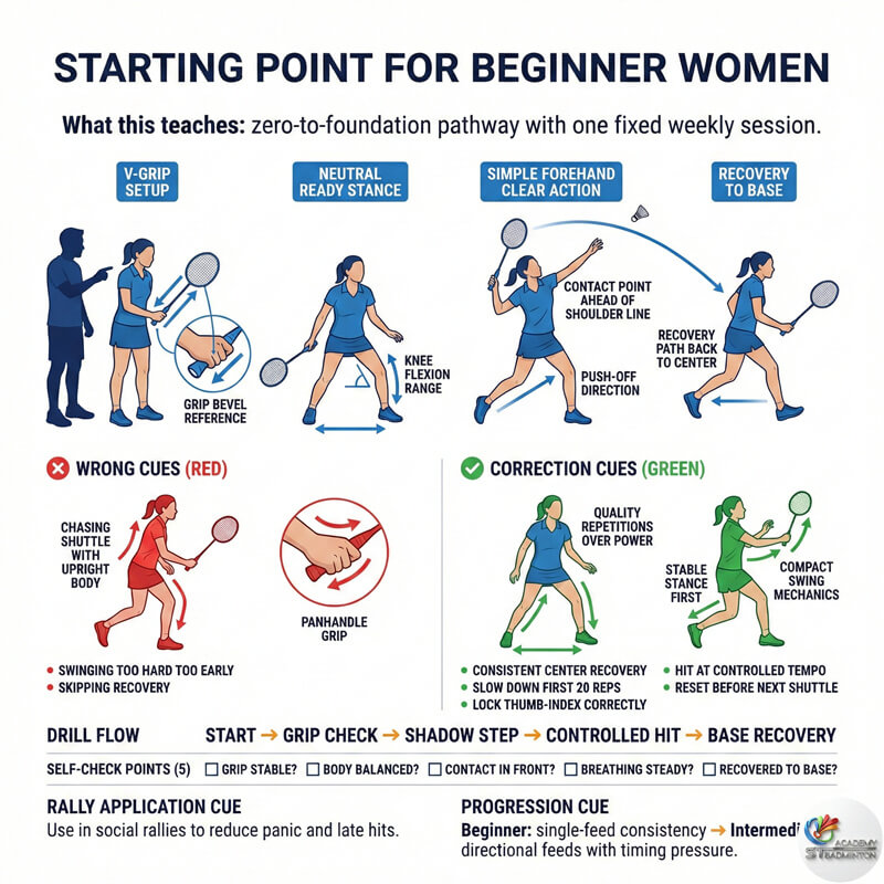Ladies badminton classes in Klang focusing on adult foundation training