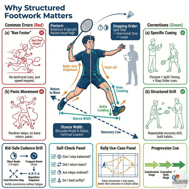 Phụ huynh quan sát phản hồi chất lượng cao từ huấn luyện viên trong lớp di chuyển cầu lông cho trẻ em tại Kepong