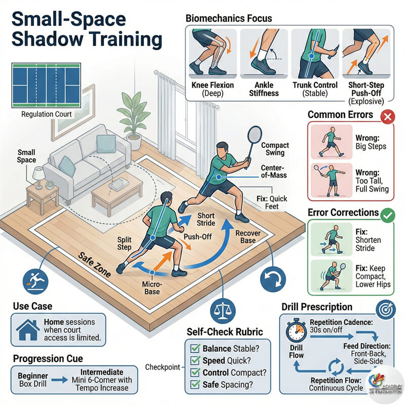 Person doing home shadow badminton workout in small living room in Kuala Lumpur