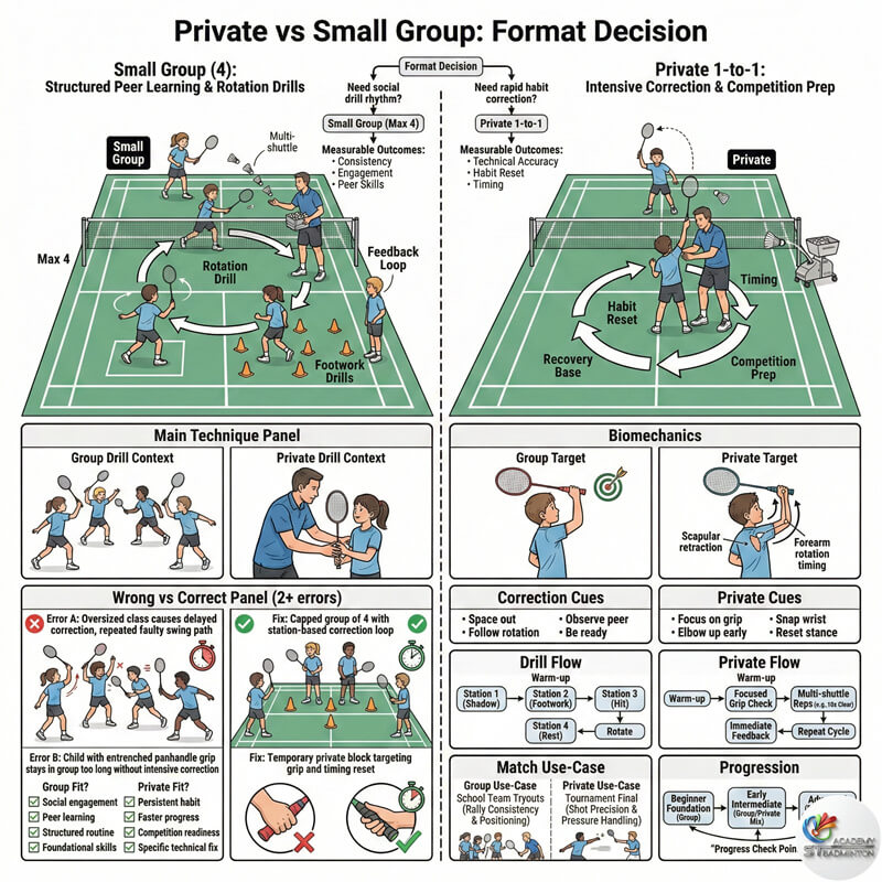 甲洞小組羽毛球班專注於兒童揮拍力學與身體協調