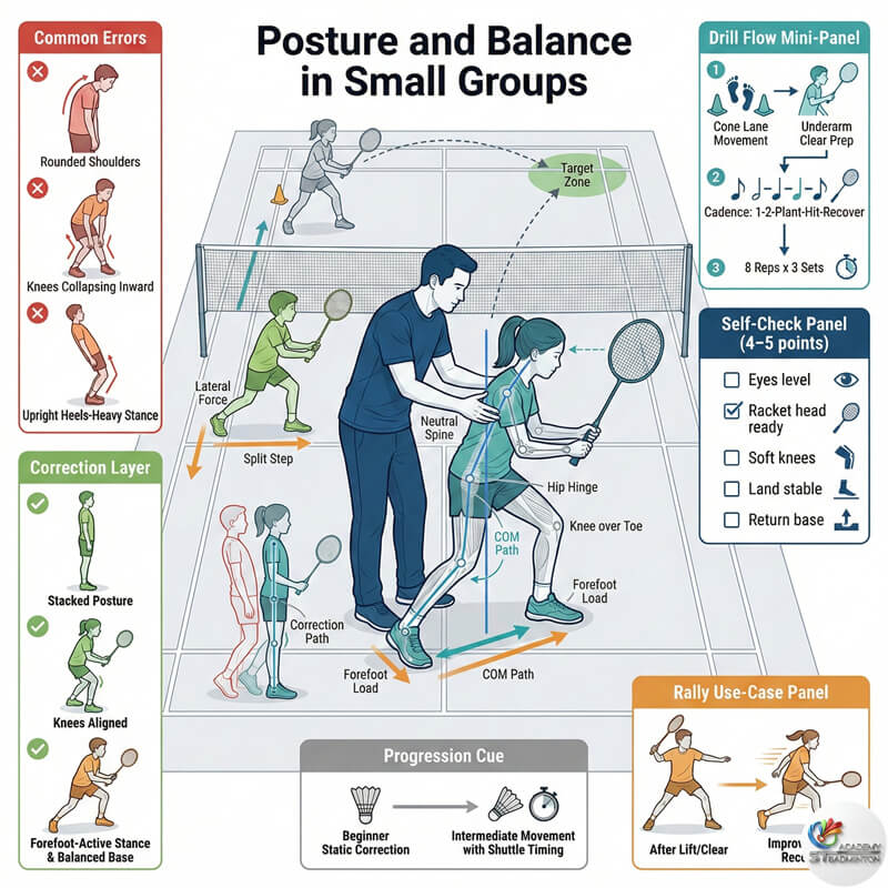 Small group badminton class in Klang focusing on posture correction