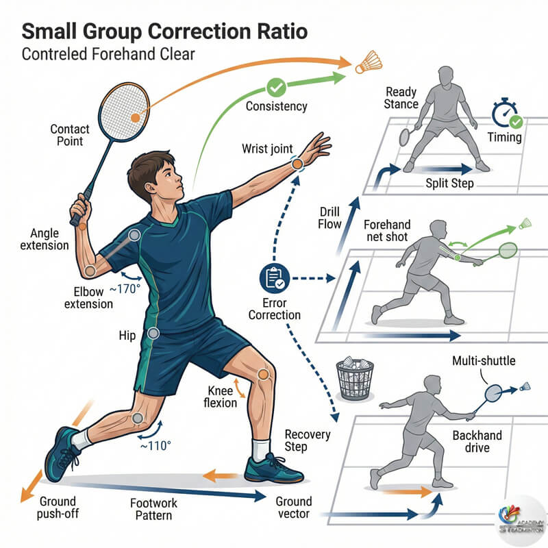 Small group coaching ratio for badminton training