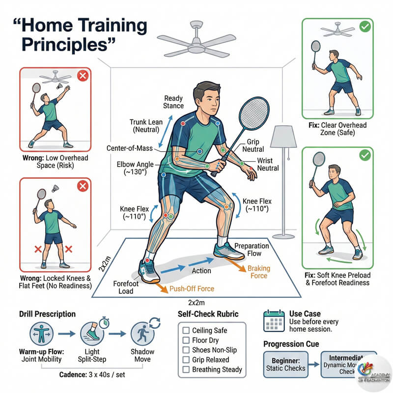 Solo badminton training principles for home practice in Setapak and Wangsa Maju