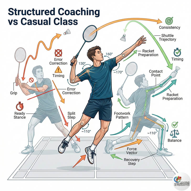 Structured badminton foundation training at ST Badminton Academy Malaysia and Singapore