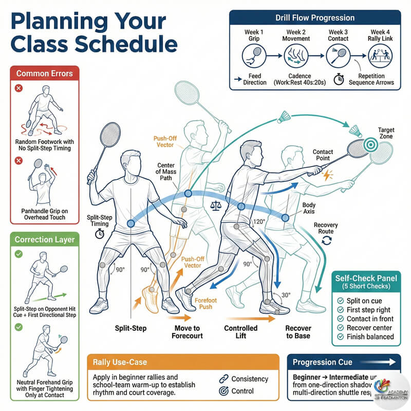 甲洞结构化羽毛球训练课程时间表，适合儿童与成人