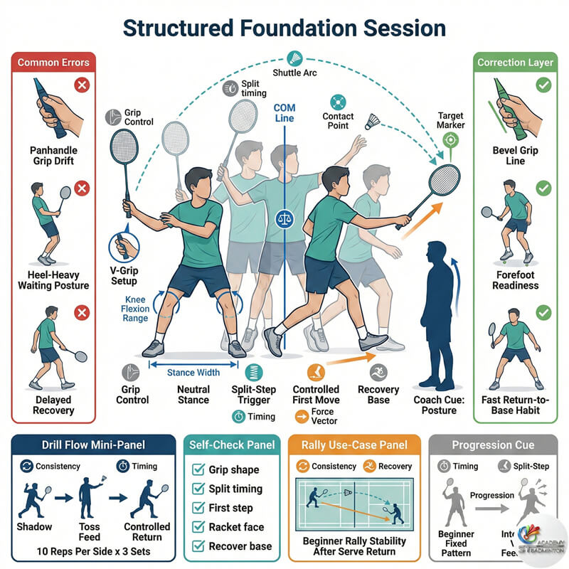 Structured foundation badminton training for kids in Klang