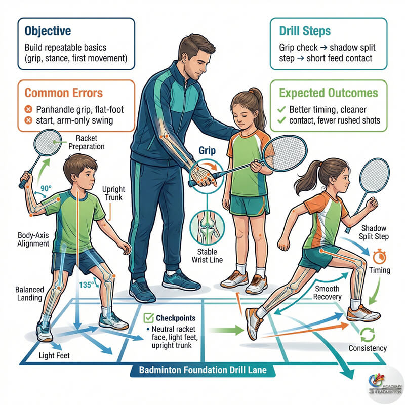 在士拉央 Taman Desa Bakti 社区礼堂进行的系统化儿童羽毛球训练