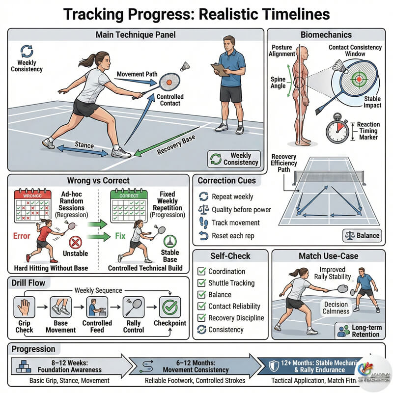 学生在甲洞教练指导下通过步法练习建立羽毛球基础
