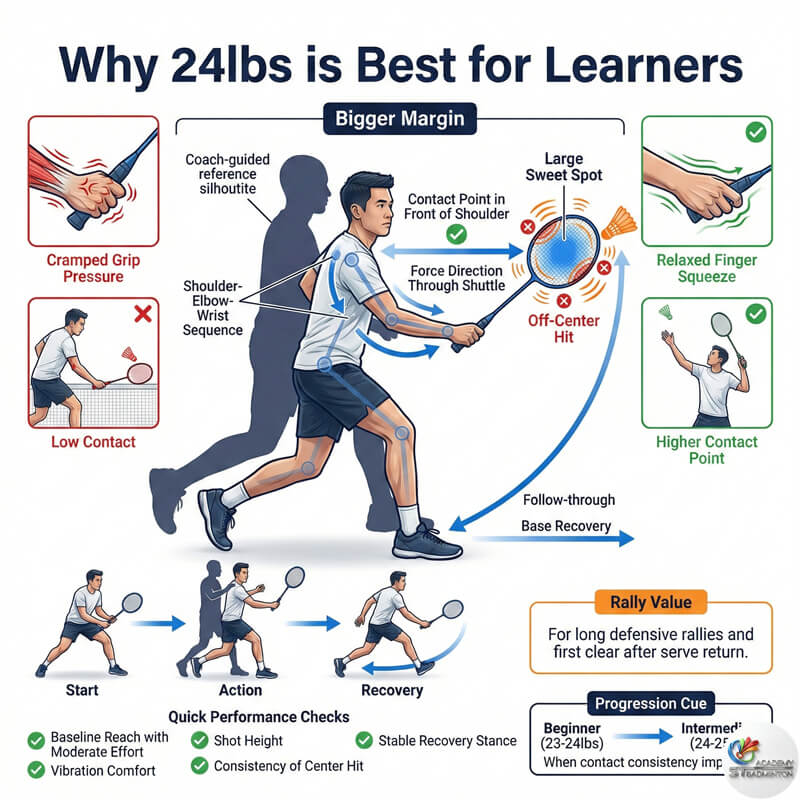 Student checking string tension sound by pinging the racket face