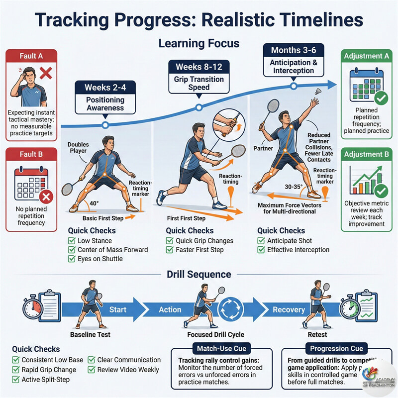 Student checking their results on a badminton doubles progress tracking chart