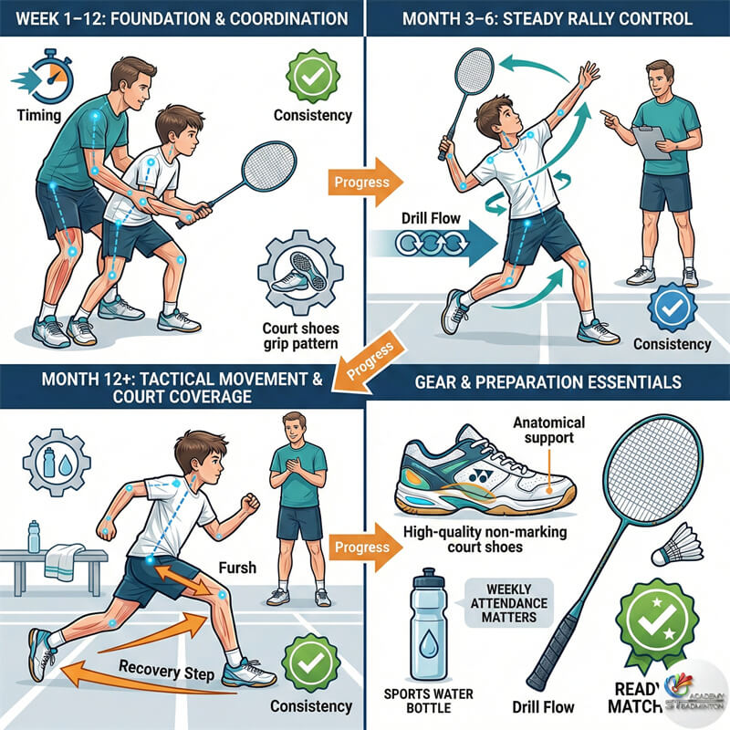 Siswa belajar fondasi bulutangkis yang benar di Sentul